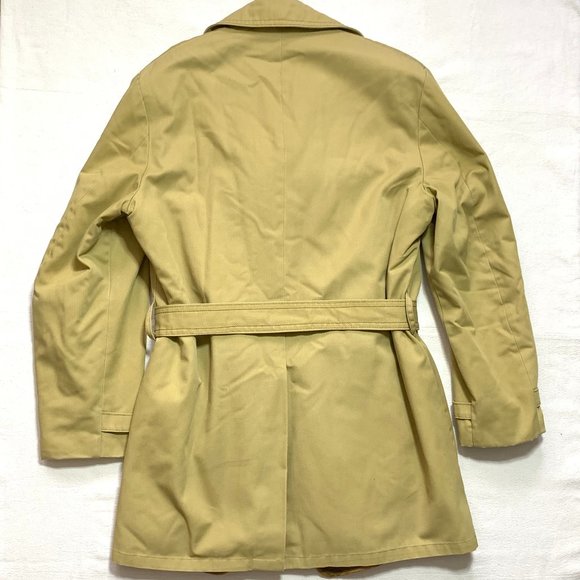Vintage Silton California Canvas Sherpa Lined Belted Jacket Over Mens Size M tan - Picture 2 of 14